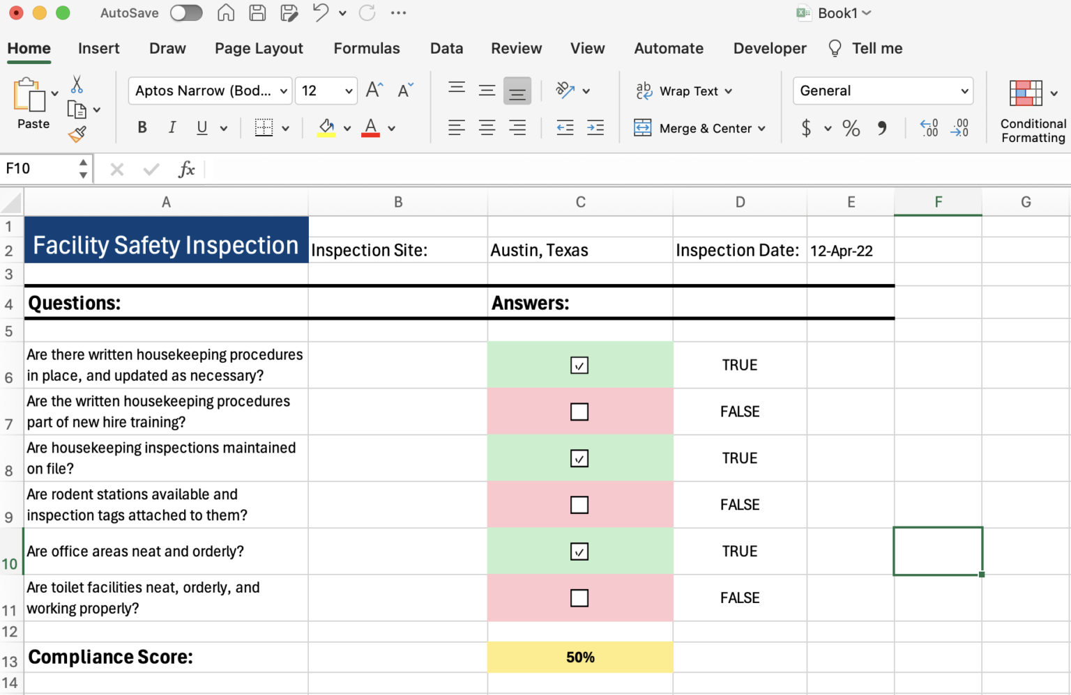 How to Make Audit/Inspection Checklists in Microsoft Excel